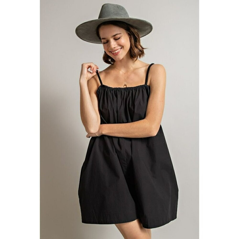 Poppy Love Wide Leg Romper in Black